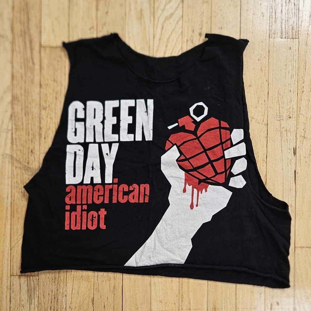 Green Day Cut Tank Top